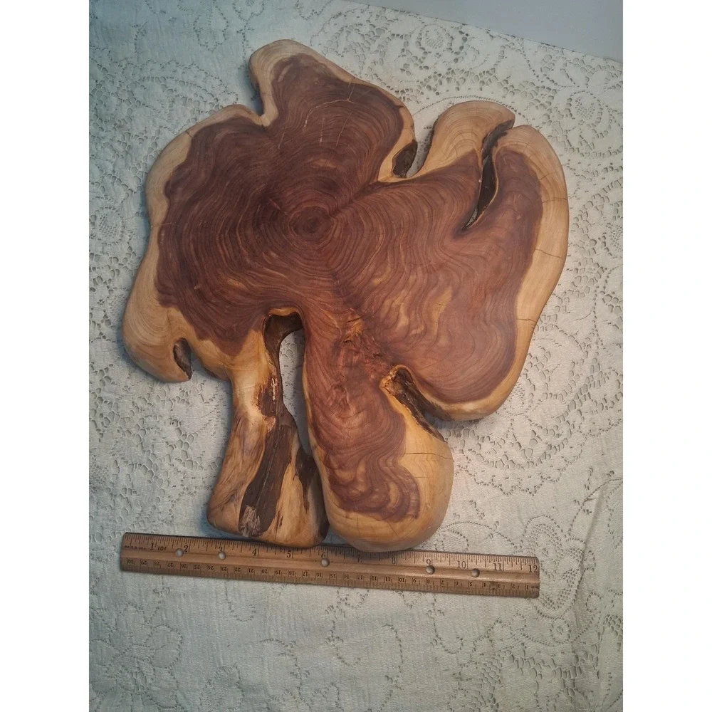 JTC Woodwork Artisan Live Edge Aromatic Red Cedar Serving Board Wood Tray Large